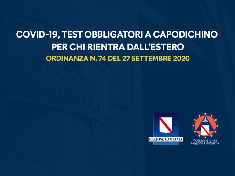 COVID-19, TEST OBBLIGATORI A CAPODICHINO PER CHI RIENTRA DALL'ESTERO