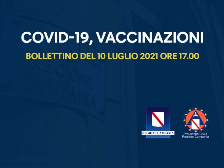 COVID-19, BOLLETTINO VACCINAZIONI DEL 10 LUGLIO 2021 (ORE 17.00)