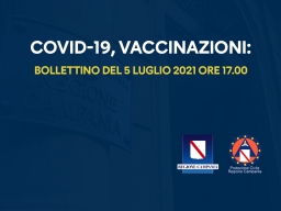 COVID-19, BOLLETTINO VACCINAZIONI DEL 5 LUGLIO 2021 (ORE 17.00)