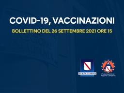 COVID-19, BOLLETTINO VACCINAZIONI DEL 26 SETTEMBRE 2021 (ORE 15)