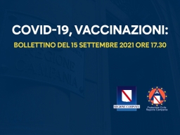 COVID-19, BOLLETTINO VACCINAZIONI DEL 15 SETTEMBRE 2021 (ORE 17.30)