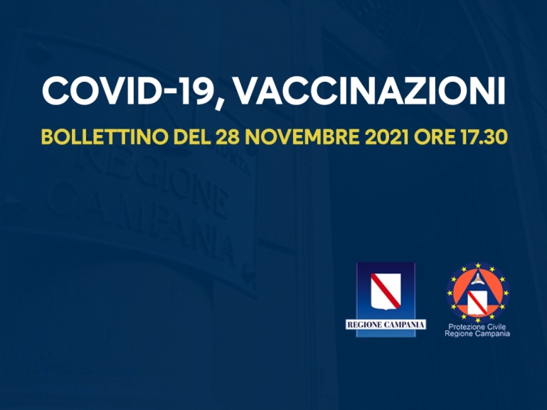 COVID-19, BOLLETTINO VACCINAZIONI DEL 28 NOVEMBRE 2021 (ORE 17:30)