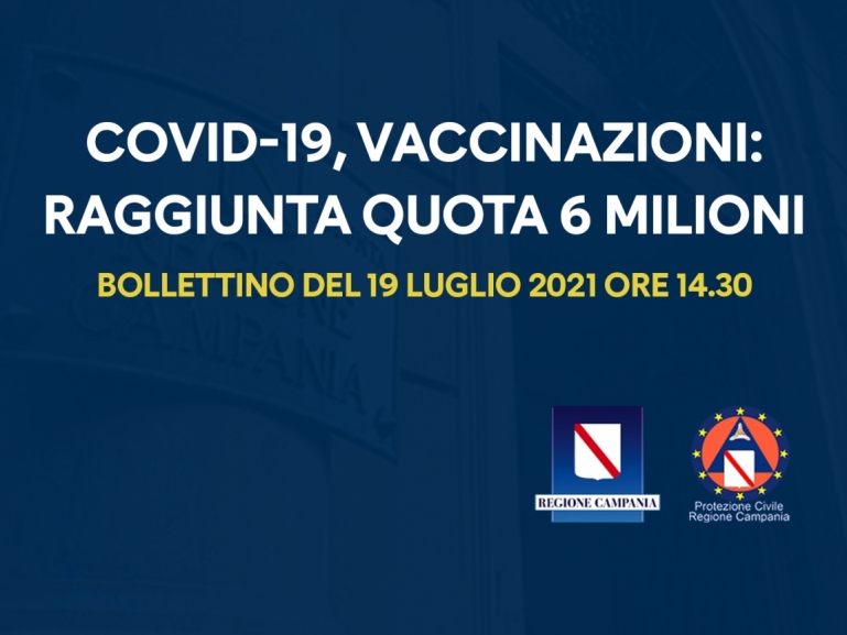 COVID-19, VACCINAZIONI: IN CAMPANIA 6 MILIONI DI SOMMINISTRAZIONI
