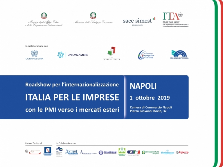 Roadshow per l'internazionalizzazione. ITALIA PER LE IMPRESE - con le PMI verso i mercati esteri