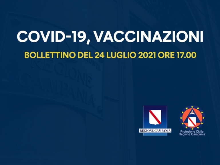 COVID-19, BOLLETTINO VACCINAZIONI DEL 24 LUGLIO 2021 (ORE 17.00)