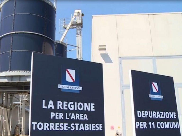 Il presidente De Luca in visita al depuratore di Castellammare di Stabia