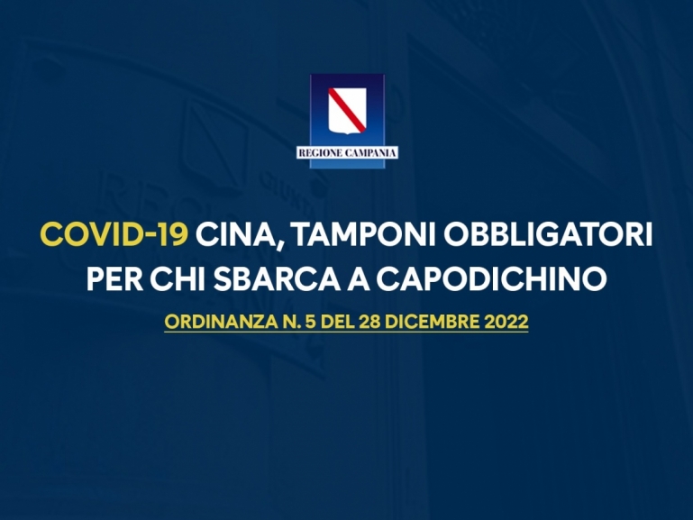 COVID19; CINA, TAMPONI OBBLIGATORI PER CHI SBARCA A CAPODICHINO - SCARICA L'ORDINANZA