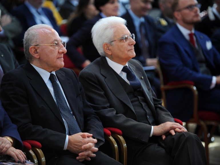 Il Presidente della Repubblica Sergio Mattarella a Napoli