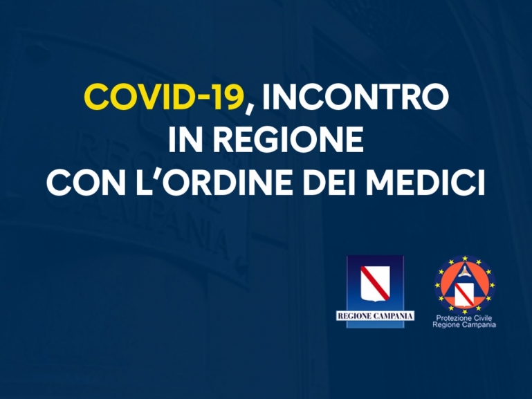 COVID-19, INCONTRO REGIONE-ORDINE DEI MEDICI