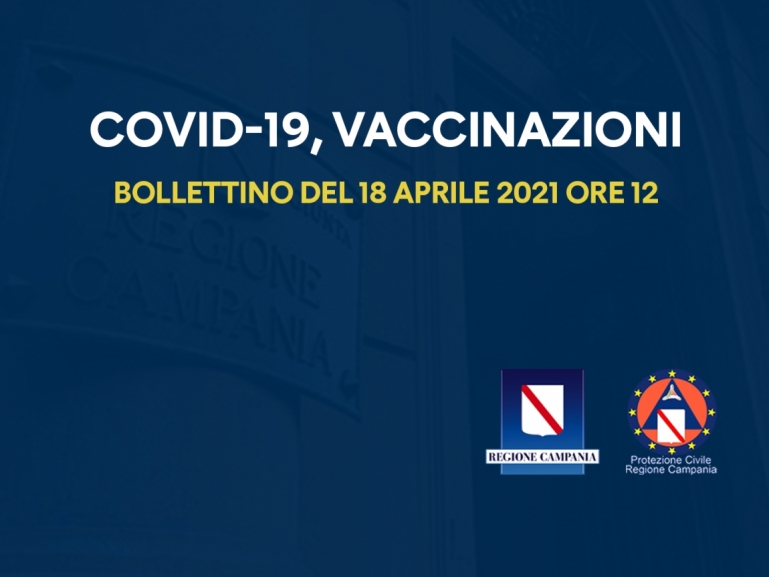 COVID-19, BOLLETTINO VACCINAZIONI DEL 18 APRILE 2021 (ORE 12)