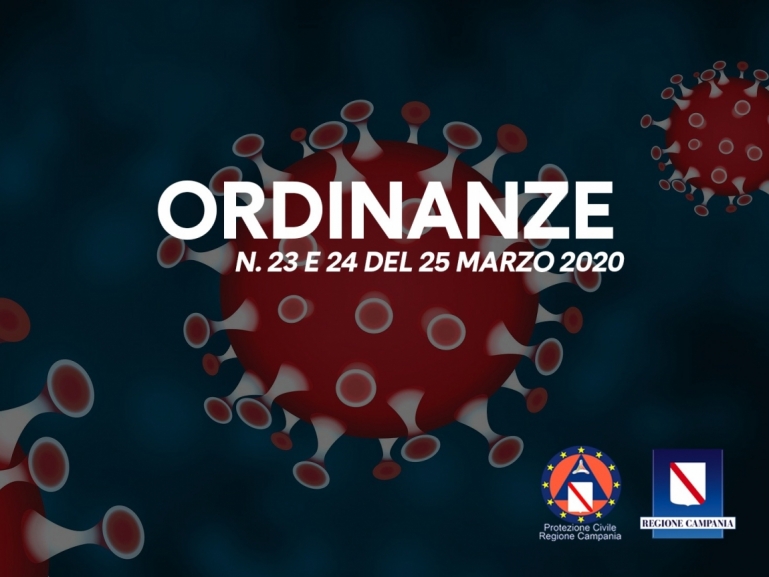 ORDINANZE N. 23 e 24 DEL 25/3/2020: ULTERIORI MISURE PER LA PREVENZIONE E GESTIONE DELL’EMERGENZA EPIDEMIOLOGICA DA COVID-19