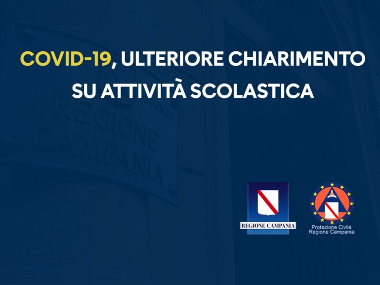 COVID-19, ULTERIORE CHIARIMENTO SU ATTIVITÀ SCOLASTICA