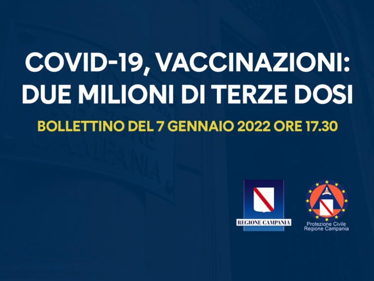 COVID-19, BOLLETTINO VACCINAZIONI DEL 7 GENNAIO 2022 (ORE 17.30)