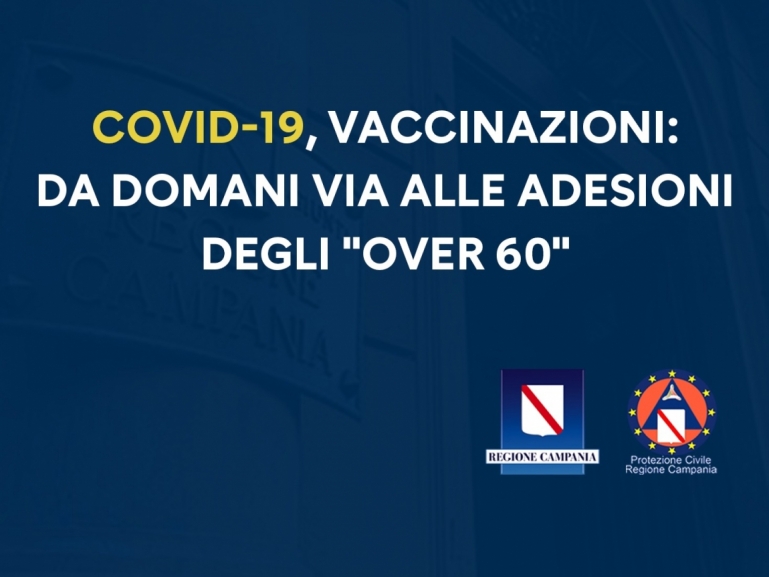 VACCINAZIONI, DA DOMANI VIA ALLE ADESIONI DEGLI "OVER 60"