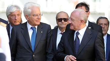 Il Presidente della Repubblica Sergio Mattarella a Napoli