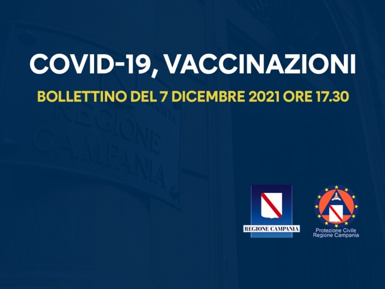 COVID-19, BOLLETTINO VACCINAZIONI DEL 7 DICEMBRE 2021 (ORE 17.30)