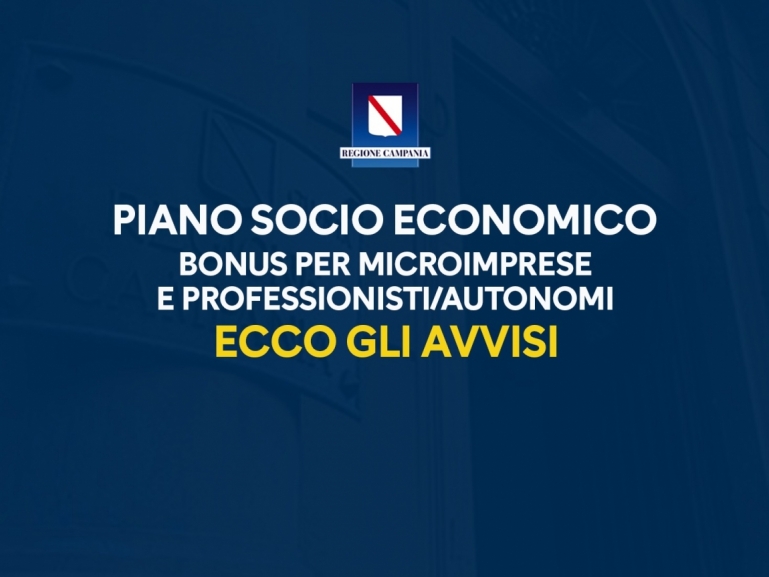 PIANO PER L'EMERGENZA SOCIO ECONOMICA - "BONUS PROFESSIONISTI/LAVORATORI AUTONOMI" – BONUS UNA TANTUM PER LE MICROIMPRESE