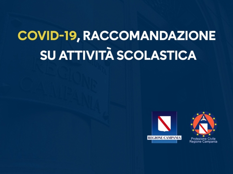COVID-19, RACCOMANDAZIONE SU ATTIVITÀ SCOLASTICA