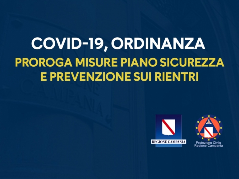Covid-19, Ordinanza n. 69 del 31 agosto 2020. Proroga misure piano sicurezza e prevenzione sui rientri