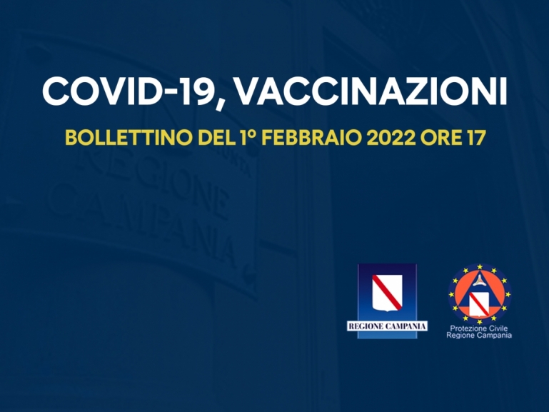 COVID-19, BOLLETTINO VACCINAZIONI DEL 1° FEBBRAIO 2022 (ORE 17)