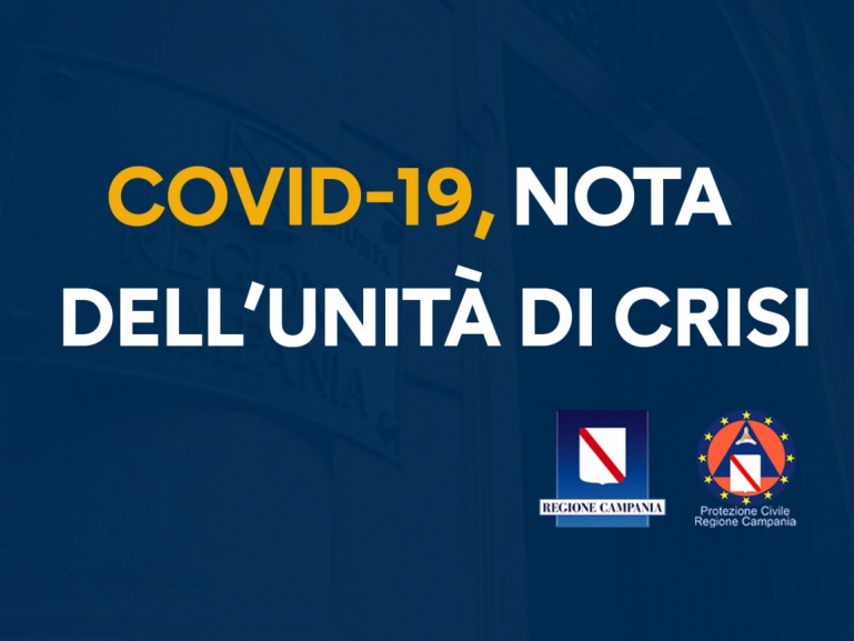 COVID-19, NOTA DELL’UNITÀ DI CRISI