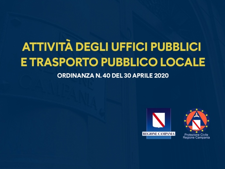COVID-19, ORDINANZA SU TRASPORTO PUBBLICO E ORARI UFFICI