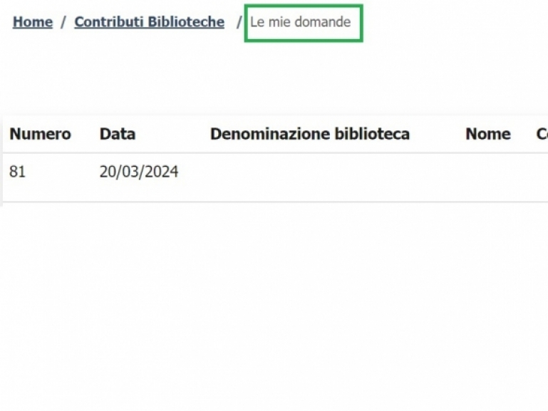 Servizio digitale per la rendicontazione dei contributi relativi all'avviso pubblico biblioteche - E.F. 2024