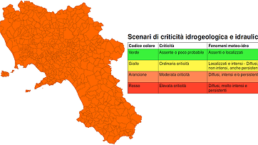 Protezione civile Campania: allerta meteo dalla tarda serata