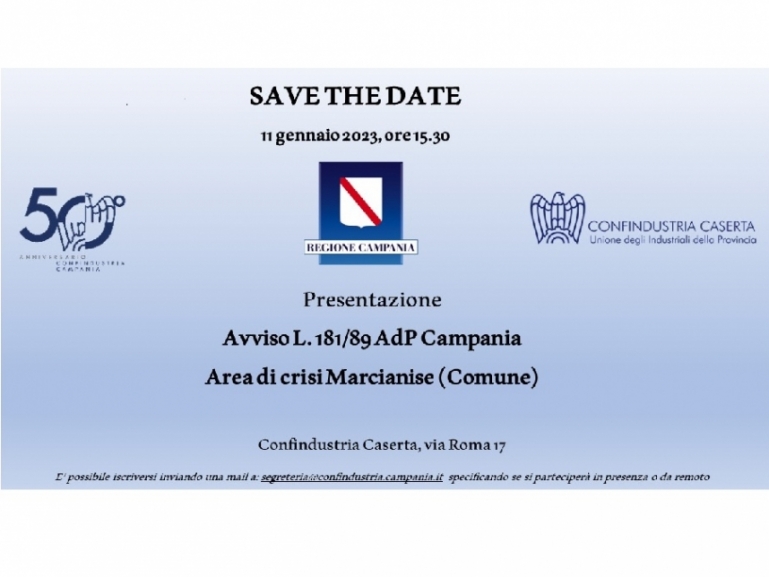 Comune di Marcianise - Rafforzamento del tessuto produttivo locale e nuovi investimenti - Incontro informativo