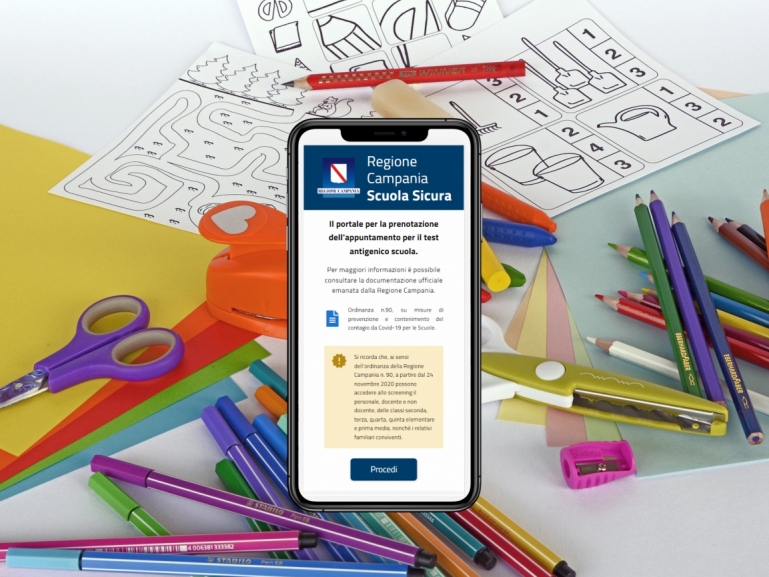 COVID-19, PER LO SCREENING SCUOLA PRENOTAZIONI CON L' APP E SUL WEB
