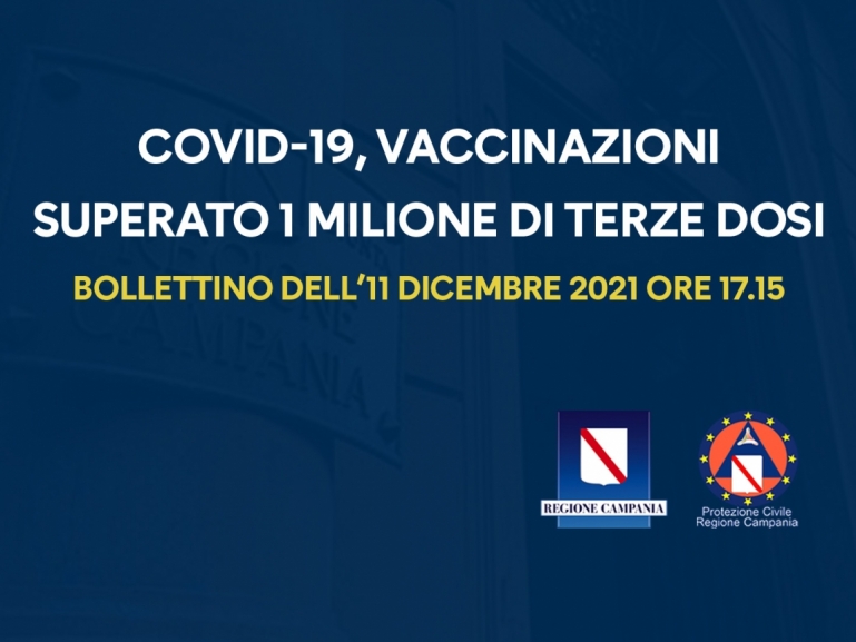 COVID-19, BOLLETTINO VACCINAZIONI DELL’11 DICEMBRE 2021 (ORE 17.15)