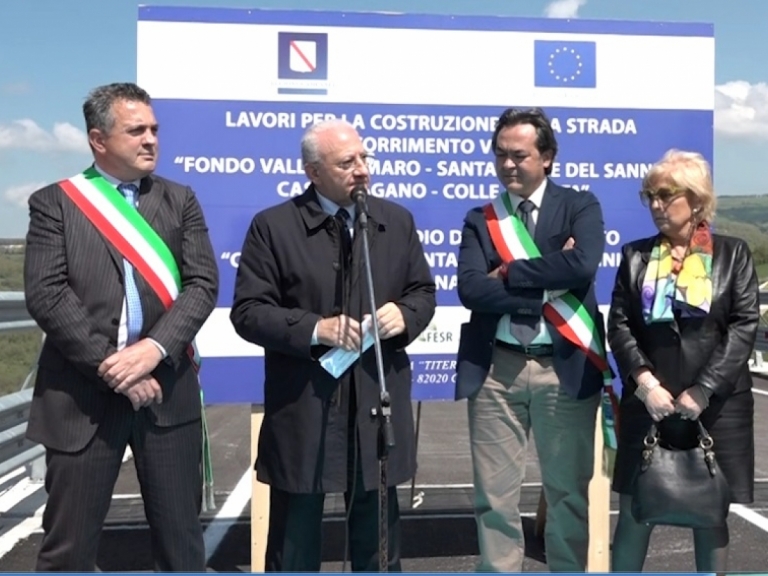 De Luca nel Sannio inaugura la Castelpagano-Santa Croce