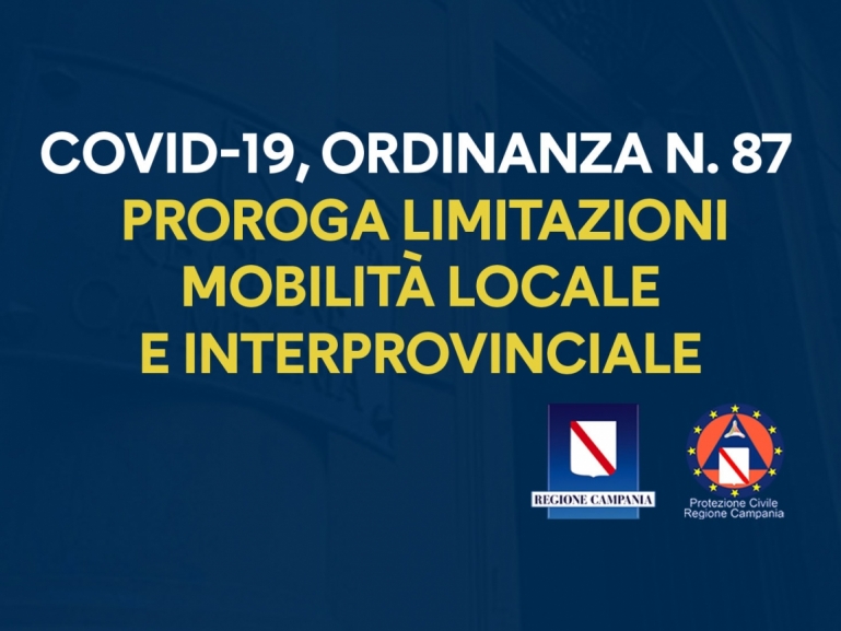 COVID-19, ORDINANZA n. 87 del 31 OTTOBRE 2020