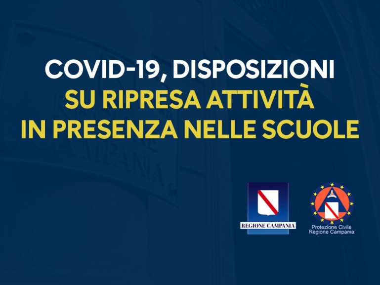 COVID-19, DISPOSIZIONI SU RIPRESA ATTIVITÀ IN PRESENZA NELLE SCUOLE