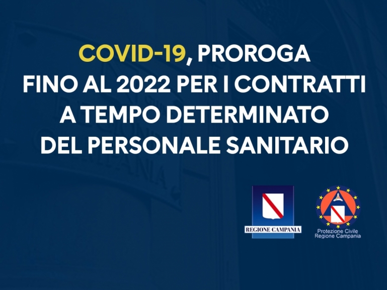 COVID-19, PROROGA FINO AL 2022 PER I CONTRATTI A TEMPO DETERMINATO DEL PERSONALE SANITARIO
