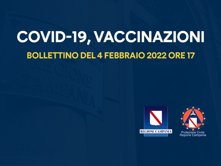 COVID-19, BOLLETTINO VACCINAZIONI DEL 4 FEBBRAIO 2022 (ORE 17)