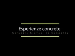 Esperienze concrete Garanzia Giovani