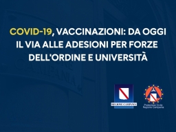 COVID-19, VACCINAZIONI: DA OGGI IL VIA ALLE ADESIONI PER FORZE DELL'ORDINE E UNIVERSITÀ