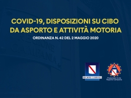 COVID-19, DISPOSIZIONI SU CIBO DA ASPORTO E ATTIVITÀ MOTORIA