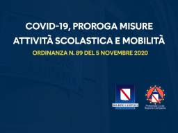 COVID-19, ORDINANZA n. 89: PROROGA MISURE ATTIVITÀ SCOLASTICA E MOBILITÀ