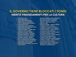 IL GOVERNO TIENE BLOCCATI I FONDI, NIENTE FINANZIAMENTI PER LA CULTURA – SCARICA L’ELENCO