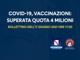 COVID-19, VACCINAZIONI: IN CAMPANIA 4 MILIONI DI SOMMINISTRAZIONI