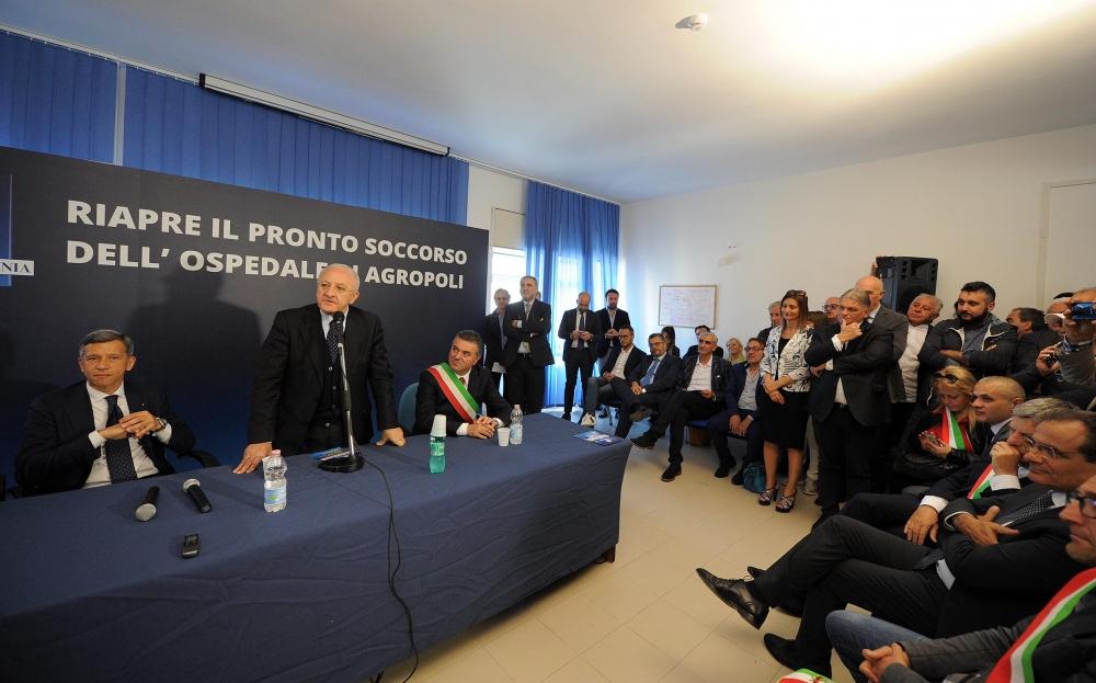 Il presidente De Luca all'inaugurazione del Pronto Soccorso dell'Ospedale di Agropoli