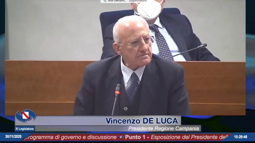 IL PRESIDENTE DE LUCA PRESENTA LE LINEE PROGRAMMATICHE IN CONSIGLIO REGIONALE 