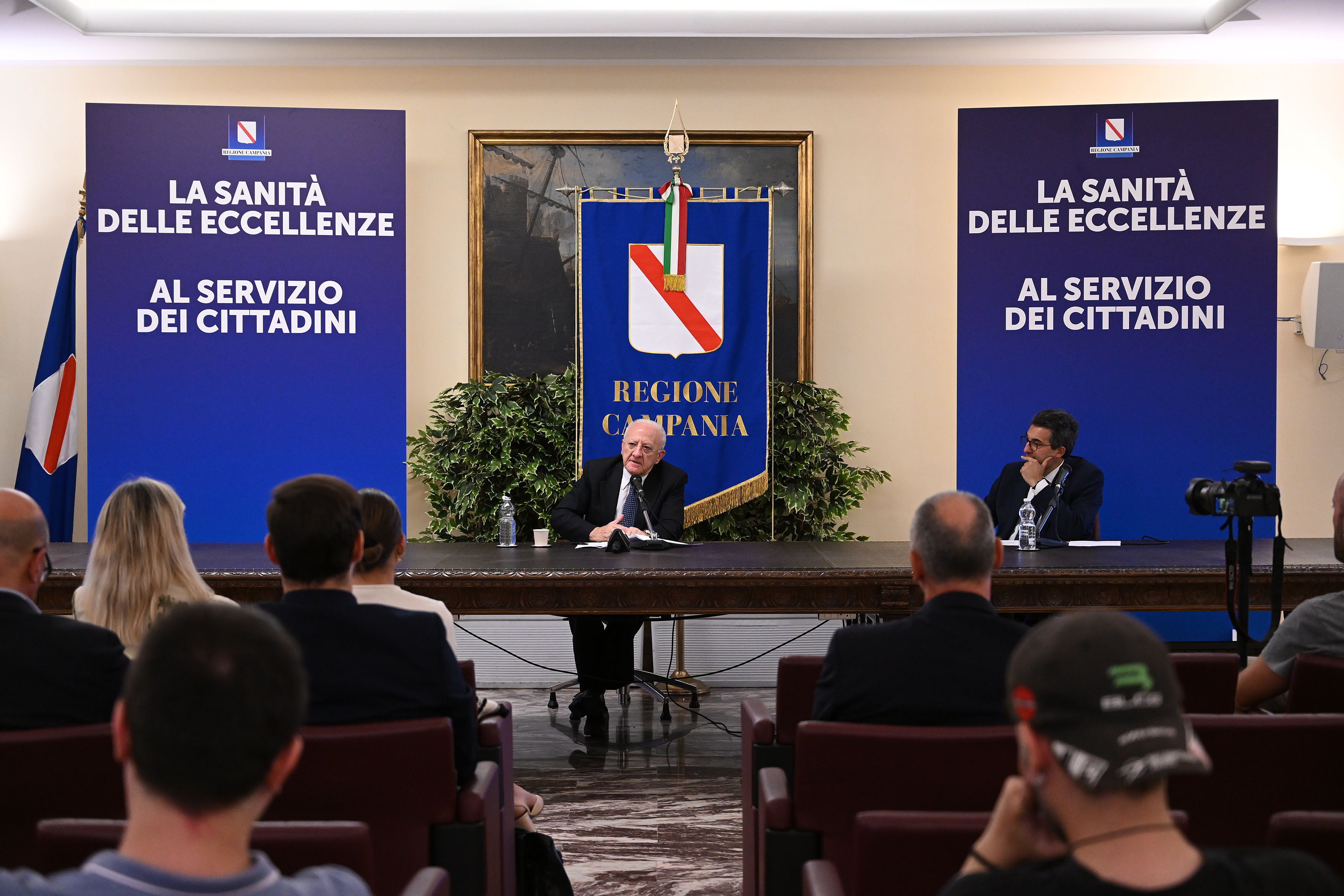 De Luca alla presentazione dell'app Sinfonia Salute